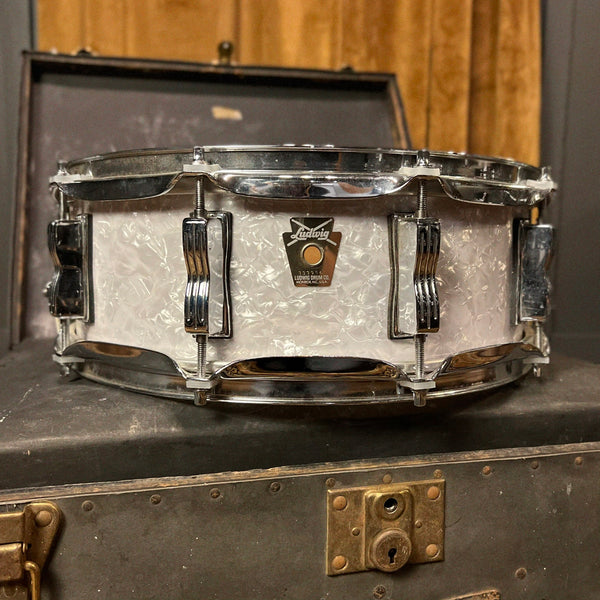 USED 1997 Ludwig 5x14 Classic Snare in White Marine Pearl