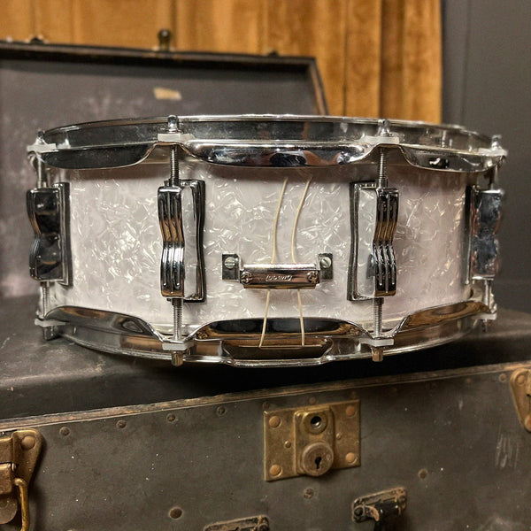 USED 1997 Ludwig 5x14 Classic Snare in White Marine Pearl