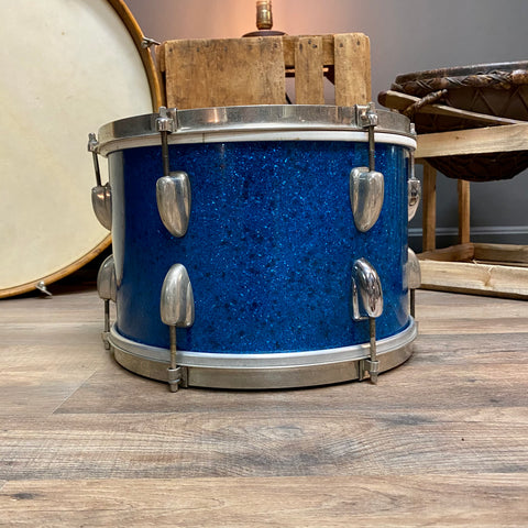 Vintage Slingerland 1950s 8x12 Blue Sparkle Orphan