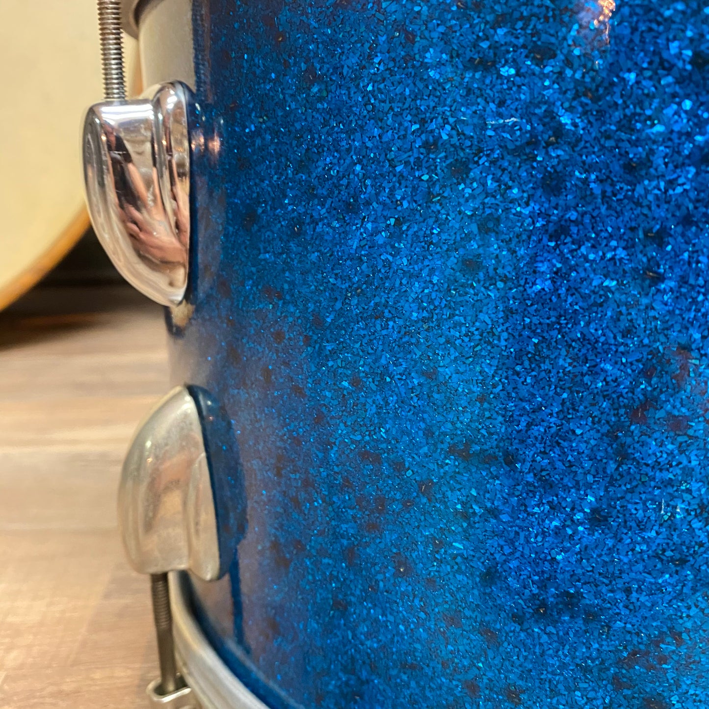 Vintage Slingerland 1950s 8x12 Blue Sparkle Orphan